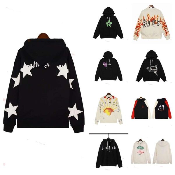 Designerkleidung Mode Sweatshirts Palmes Angels Broken Tail Shark Letter Flock Stickerei Loose Relax Herren Damen Kapuzenpullover Lässige Pulloverjacke dk