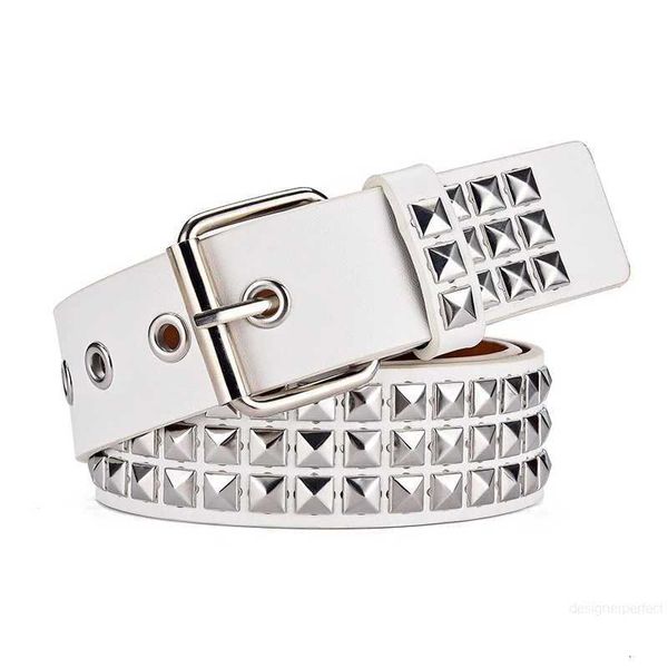 Designer New Square Bead Rivetto Cintura Piramide di metallo Cintura Uomo e donna Punk Hardware Cintura jeans Cintura di design Cinture da donna3,3 cm designerUP3Z