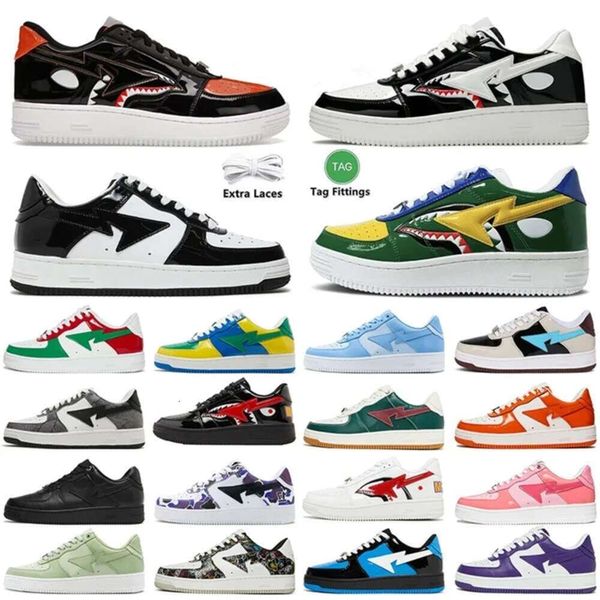 Freizeitschuhe Sta SK8 Low Herren Sneakers Lackleder Shark Schwarz Weiß Rot Blau Grün Orange Camouflage Skateboarding Jogging Sports Star Trainer 36-45