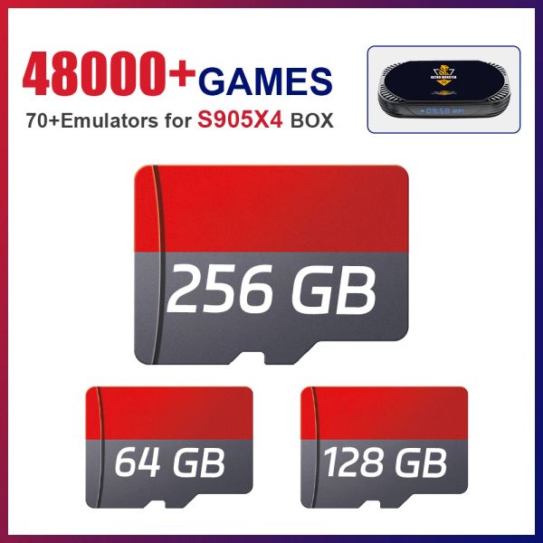 Spieler TF/Spielkarte 70+ Emulatoren mit über 48.000 Spielen für PSP/PS1/NDS/N64/DC/SS/MAME für Retro-Videospielkonsolenspiel/TV BOX/HK1 RBOX X4