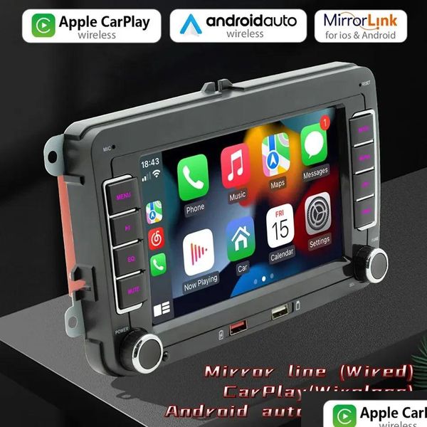 Auto Video 7 Zoll 2 Din Radio GPS Mp5 Player Android Carplay Für Vw Volkgen Skoda Octavia Golf 5 6 Touran Passat B6 Jetta Zz Drop Del Dhp8I