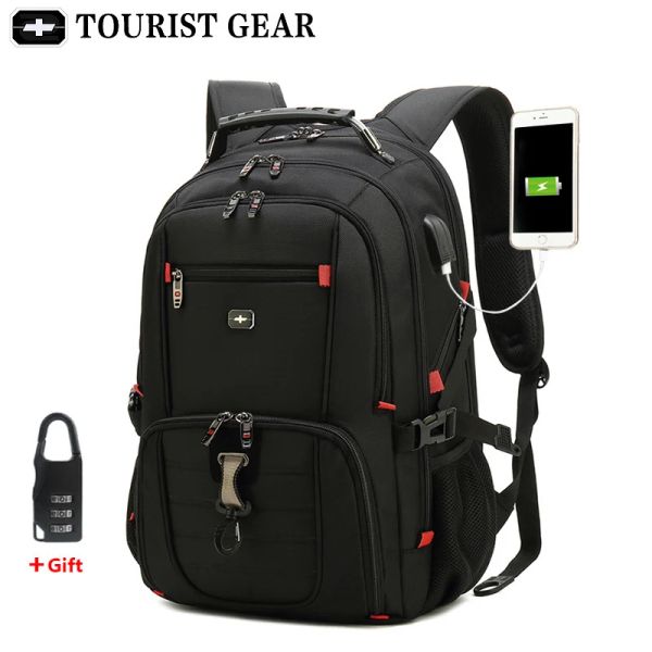 Zaino zaini svizzeri da uomo borsa da viaggio business antifurto zaino da uomo mochila ricarica USB 15.6 zaino per laptop da 17 pollici impermeabile