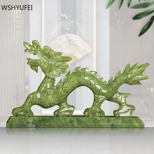 Chinês zodíaco dragão natural jade ornamentos highend artesanato casa sala de estar desktop feng shui decorações bancada decoração 240220