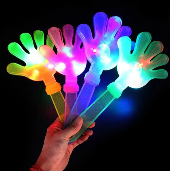 Brinquedo de palmas com luz led, colorido brilhante, fluorescente, dispositivo para bater palmas, fazer barulho, brinquedos, adereços de jogo de halloween
