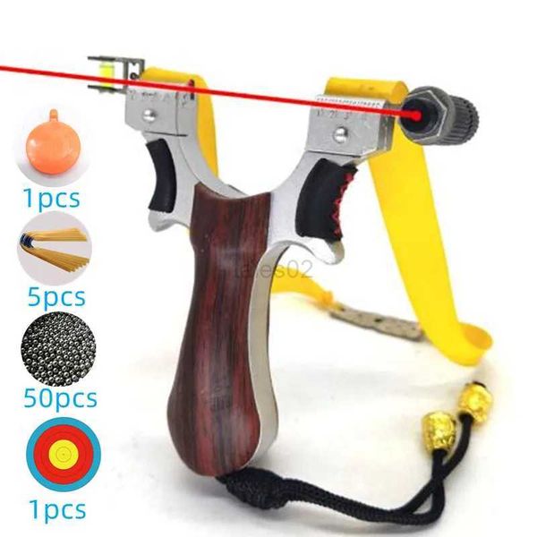 Fionde da caccia Puntamento laser Fionda Arco Elastico piatto di precisione di alta qualità Fionda Sport all'aria aperta per adulti Competitivo Potente catapulta YQ240226