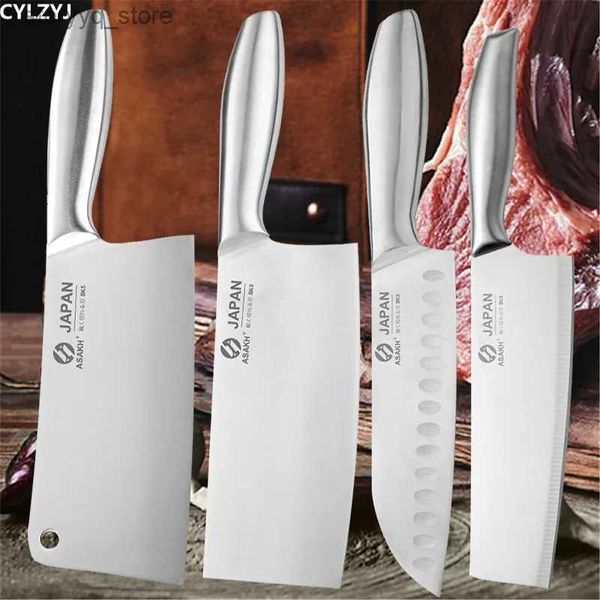 Coltelli da cucina in acciaio inossidabile coltelli da chef giapponese mettono verdure di pesce di carne che tagliano la mannaia santoku macellaio coltello da cucina cinese utensili q240226