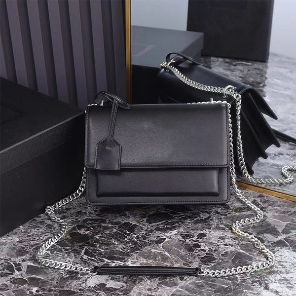 7A Top -Qualität Sonnenuntergang Echte Leder -Umhängetaschen Brieftaschen Frauenhandbeutel Crossbody -Geldbörsen y Leder Totes Fransen Messenger Beutel Clutch Bags Cowhide Cross Body