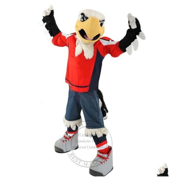 Costumi della mascotte Halloween Costume da aquila di sport universitario di alta qualità per la festa Personaggio dei cartoni animati Vendita Supporto Personalizzazione Drop Deliv Dhhsl