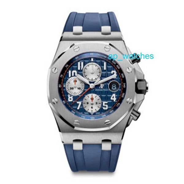 Luxo Audemar Pigue Relógios Royal Oak Offshore Precisão Aço Automático Mecânico Cronometragem Mens Watch 26470ST OO A027CA.01 Superfície azul FUN 1CWM