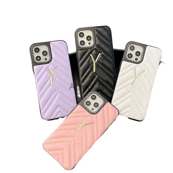 Casos de telefone celular Moda Couro Case Designers Phonecase para iPhone 14 13 12 11 Pro Promax Marca Luxo Móvel L PU Shell Ultra Capa 2304132PE BYMB 240219