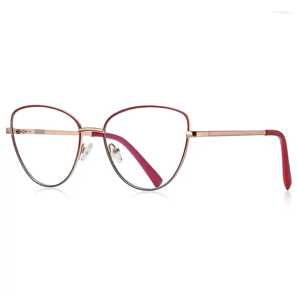 Оправа для солнцезащитных очков 56 мм 2024, оправа для оптических очков «кошачий глаз» для женщин, сверхлегкие металлические очки, модные очки-бабочки, без рецепта