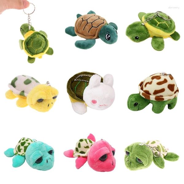 Schlüsselanhänger 8/10 cm Niedliche Cartoon Mini Schildkröte Puppe Schlüsselbund Anhänger Mädchen Frau Tasche Plüschtier Schlüsselanhänger Schmuck Kleines Geschenk