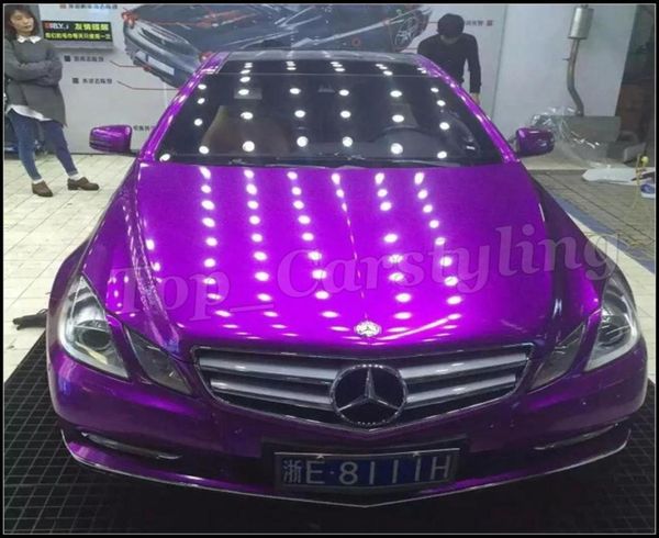 Roxo brilho doces vinil filme envoltório do carro com canal de ar metálico violeta adesivo estilo do carro foile tamanho 152x20mroll6100998