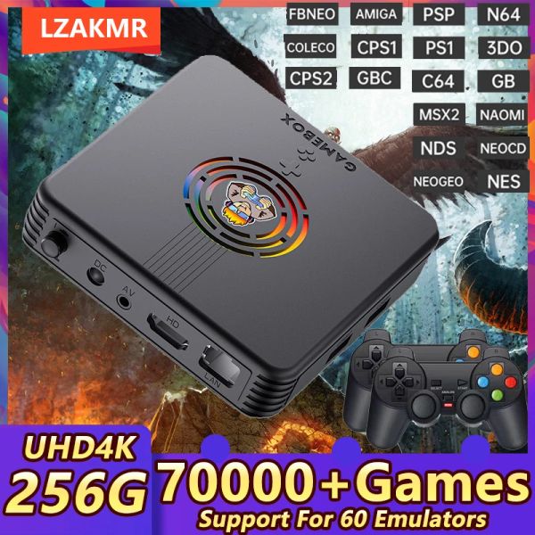 Konsolen NEUE X9 256G Home Game Box 70000 + Spiele Unterstützung 60 Emulatoren Für PS1 PSP 4K HD Anzeige auf TV Projektor Konsole Kinder geschenk