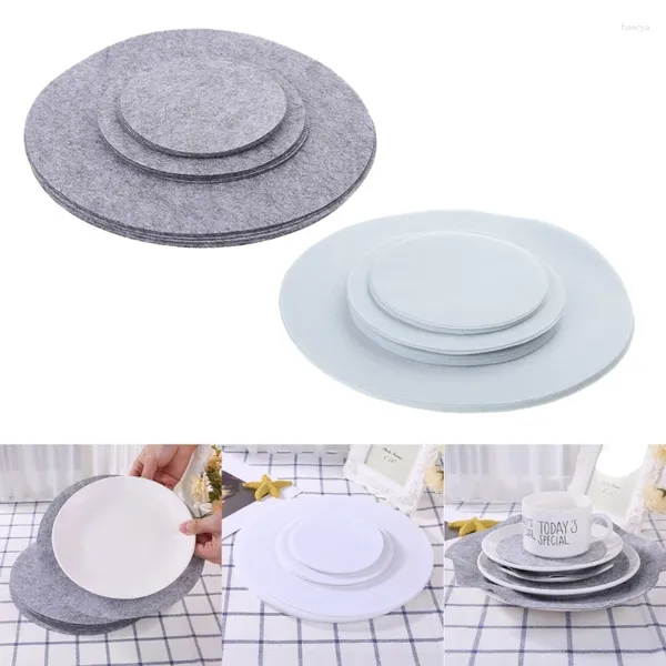 Conjunto de esteiras de mesa com 24 divisores de placa de feltro macio, 3 tamanhos, almofadas separadoras de panelas, utensílios para assar