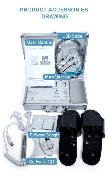 Analysator, Quantentherapie-Resonanz-Magnetanalysator-Maschine mit Slipper-Pads, 53 Berichte, Werkzeug zur Gesundheitsförderung, Muti-Sprache