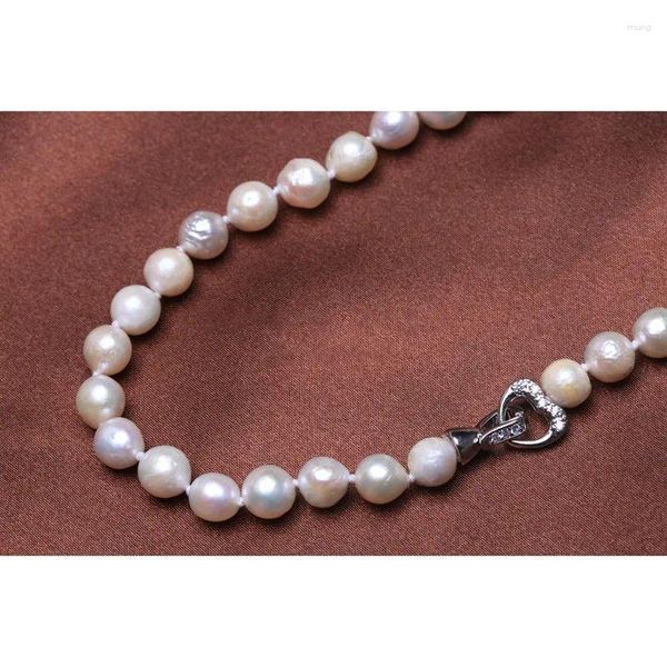 Ciondoli Baroccoonly Collana di perle naturali Stile classico Chiusura in argento sterling 925 Chocker 4A Regalo per le donne Party Fashion NCA