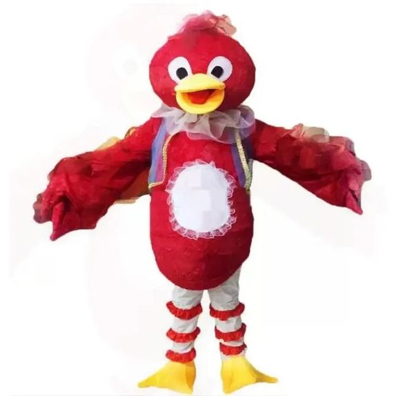 Costume della mascotte dell'uccello rosso di formato adulto di Halloween 2024 per la personalizzazione del supporto di spedizione gratuita per la vendita della mascotte del personaggio dei cartoni animati del partito