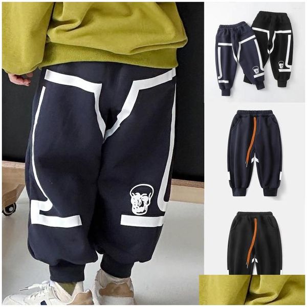 Calças infantis sweatpants outono inverno crianças lazer cinto calças soltas esportes fitness meninos gota entrega bebê roupas de maternidade dhefn