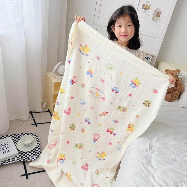 Coperte per bambini in cotone felpato che accettano coperte portatili multifunzionali avvolgenti morbide salviette assorbenti per il bagno