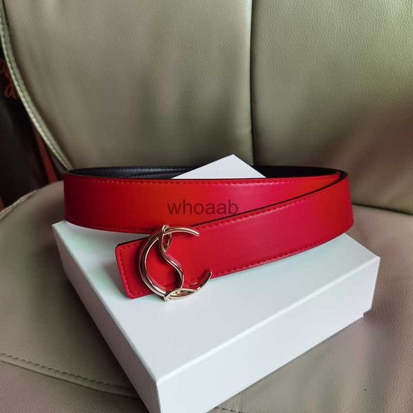 Cintos 2023 Red Bottom Designer Belt para Homem Reversível Mulher Cintura Moda Ouro Prata Fivela Largura 3.8cm Tamanho 100cm-125cm com Cintos Atacado 240226