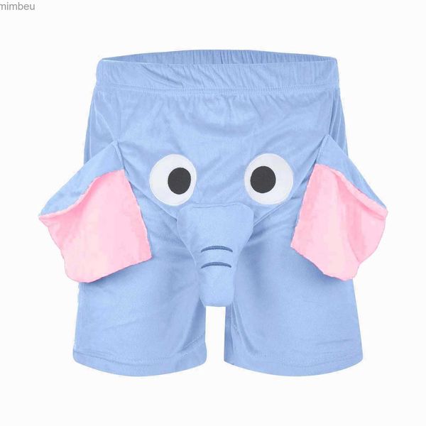 Herren-Shorts, Herren-Boxershorts mit Elefantenmotiv, lustige Neuheit, humorvolle Shorts, Unterwäsche mit Tiermotiv, Boxershorts, Geschenke für Männer, elastische, lockere Shorts 240226