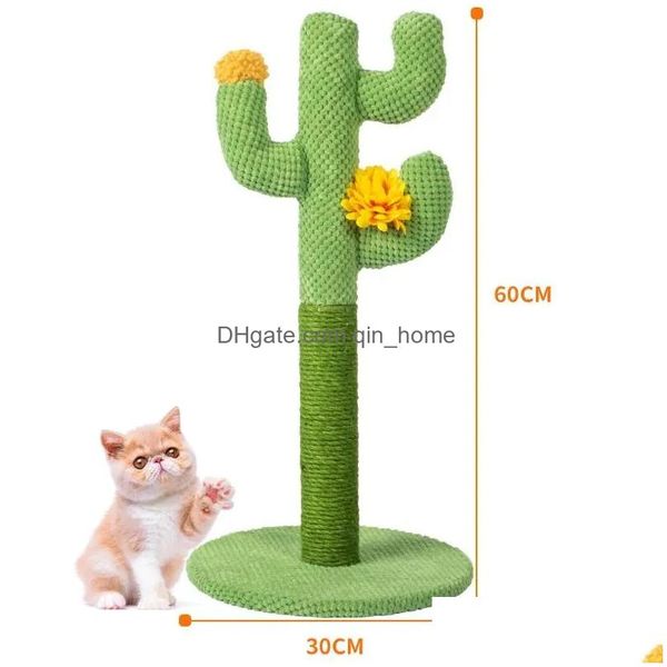 Katzenmöbel Scratchers Tops Kratzbaum für Kätzchen Klettergerüst Pussy Tree Kitty Tower mit P Ball Toy Climb Tool Drop Del Dhad9
