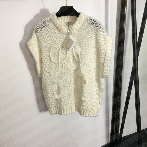 Женский дизайнерский свитер без рукавов, вязаный жаккардовый жилет, топ
