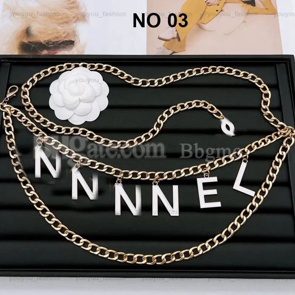 Women Gold Cains Belts Letter Designers de moda Belt Sier Link Chaist Chant Chain Acessórios de liga de metal de metal cinto da cintura