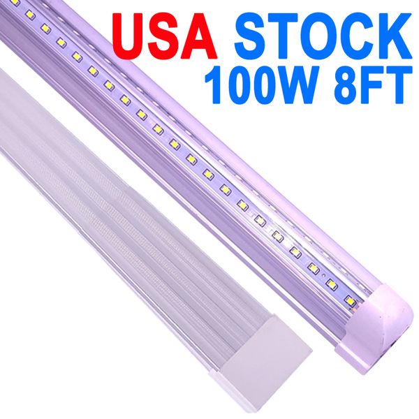 8 ft entegre LED tüp ışığı 100W T8 V Şekapped 96 