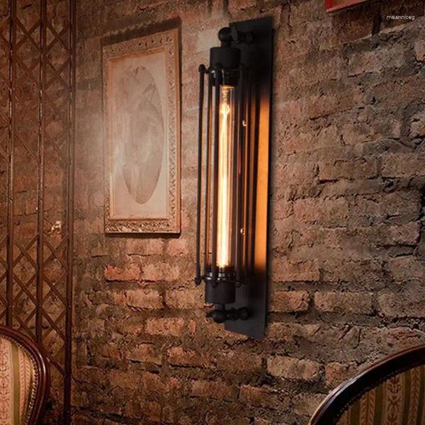 Duvar lambası Vintage Siyah Rustik T300 Edison Ampul Işık Filament Dahil Lambalar Metal Abrajör Merdiven Mutfak Sconce