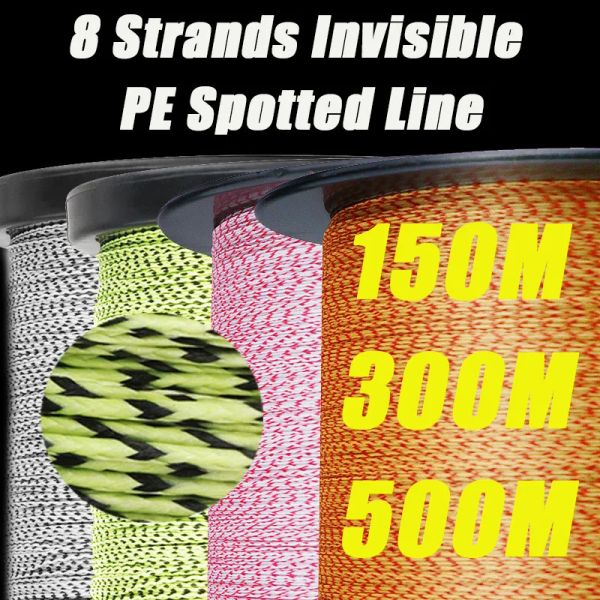 Linhas de pesca trançadas com 8 fios, invisível, japonesa, super forte, monofilamento, linha pe, revestido de fluorocarbono, náilon, linha de afundamento