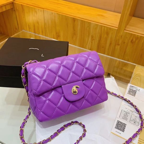 Top Designer Bag Chan Женская сумочка для плеча на плечо мода новая овчарная квадратная жирная сумка с бриллиантами сетка