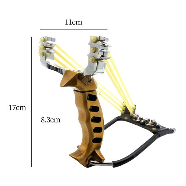 Jagdschleudern Edelstahllegierung Elastikator Booster Handgelenkauflage 98k Schleuder Outdoor-Präzisionslegierung Assassinenschleuder drei Karten sechs St YQ240226