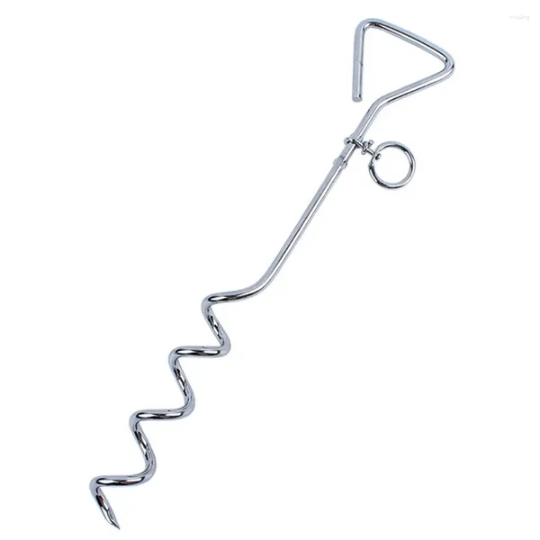 Espiral de parafuso de vestuário para cães com anel de cortiça 16 polegadas brinquedos de amarração de metal para animais de estimação