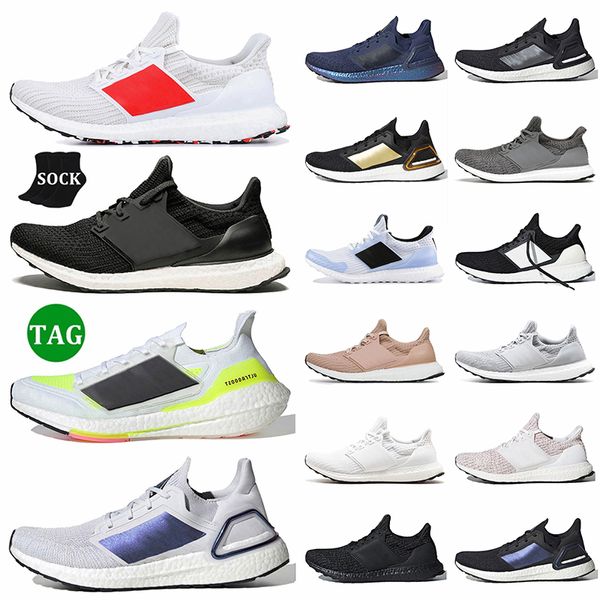 2024 Ultra 4.0 DNA Cloud Branco Preto Sole Running Shoes Mulheres Ultraboosts 22 20 19 Malha Mens Treinadores Ash Peach Tech Indigo OG Corredores Originais Jogging Walking Sneakers