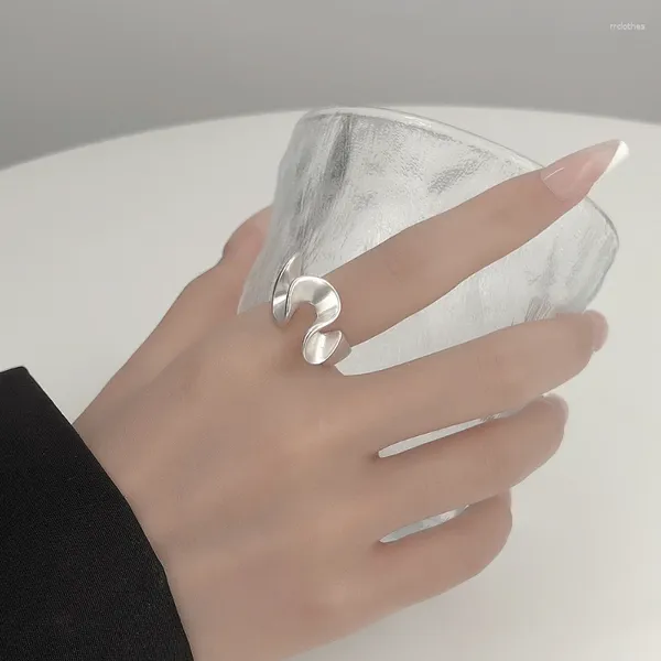 Anéis de cluster elegante design de onda simples senhoras anel abertura ajustável índice dedo jóias presente