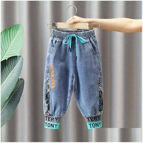 Jeans meninos bebê primavera e outono calças crianças casuais soltas crianças calças 2 4 6 7y 230616 entrega de gota roupas de maternidade dha0c