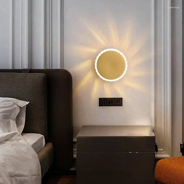 Lampada da parete Applique semplici Illuminazione interna Acrilico Led Sfondo Soggiorno Camera da letto Scala Lampade decorative