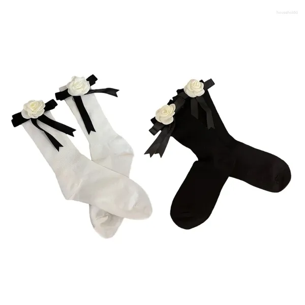 Frauen Socken Lolitas Knöchel Kleid Baumwolle Booties schöne süße Schleife Band JK Uniform lose Geschenke