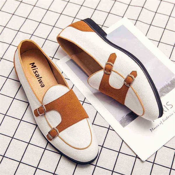 Dres Shoe Frühling Sommer Hanf Loafer für Männer, die sich stilvoll, elegant, lässig, flach, weiß, grün, ohne Lederschuh, hochhackige Schuhe 220723 kleiden