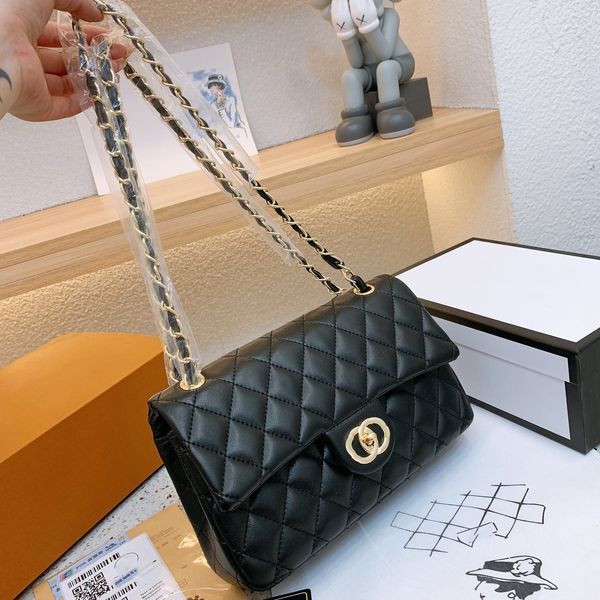 Designer bag shoulder bag sheepskin style Flap Luxury Handbags Tote Clutch Women's Fashion Checked Thread Purse Double Letters Solid Hasp Waist Square Stripes