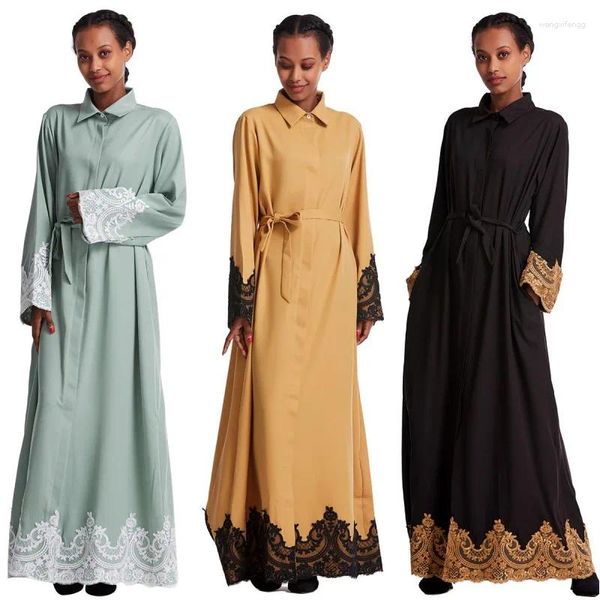 Roupas étnicas Abaya Dubai Turquia Robe Eid Mulheres Muçulmanas Vestido Bordado Modest Islâmico Árabe Femme Kaftan Marroquino Médio Oriente Roupas