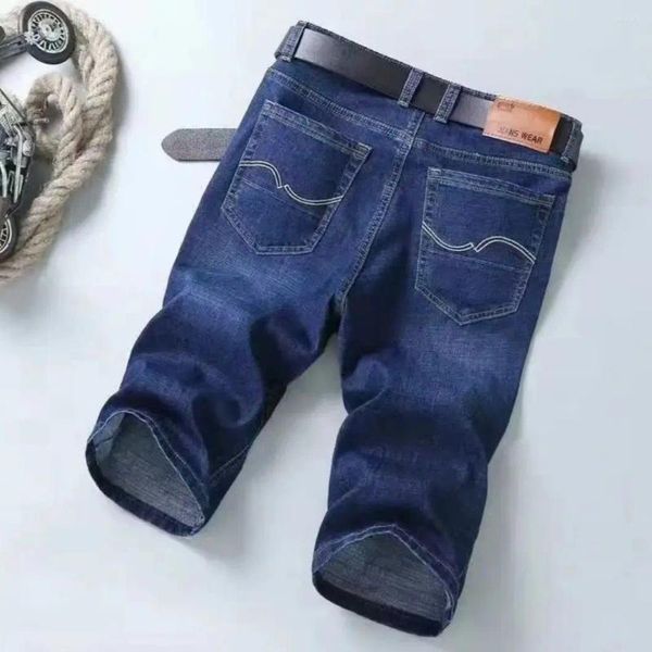 Jeans masculinos homens curto denim fino joelho comprimento casual legal verão calças elásticas diariamente calças de alta qualidade chegadas