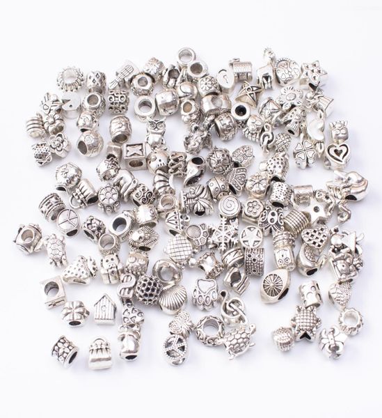 Commercio all'ingrosso 100 g/pezzo in lega di zinco Europa perline con foro grande per accessori per la creazione di gioielli fai da te 71401000854