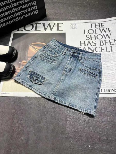 Gonne Designer Donna con cintura Minigonna divisa a vita alta per donna Estate Jeans denim coreani Donna Blu Streetwear Haruku 27TD 88