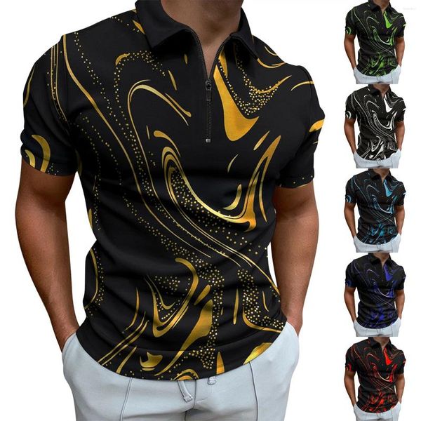 Camisas casuais masculinas verão impresso colarinho botão camisa para esportes e lazer pacote masculino alto t grande