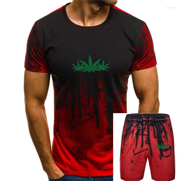 Tracksuits masculinos Folha Bake Pot Joint Bong Camisa Gráfica T-shirt Moda 2024 Top Tee Mens Desenhos Animados Hip Hop T Homem Design Impressão