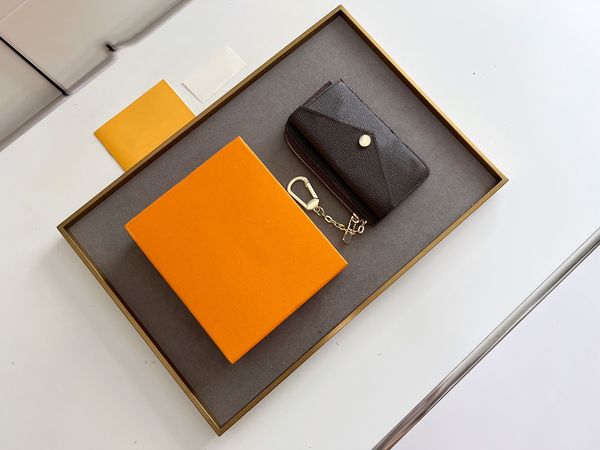 2024 clipe de cartão original clássico borda de couro em forma de l zíper largo com estilo envelope bolso frontal saco de cartão 5a