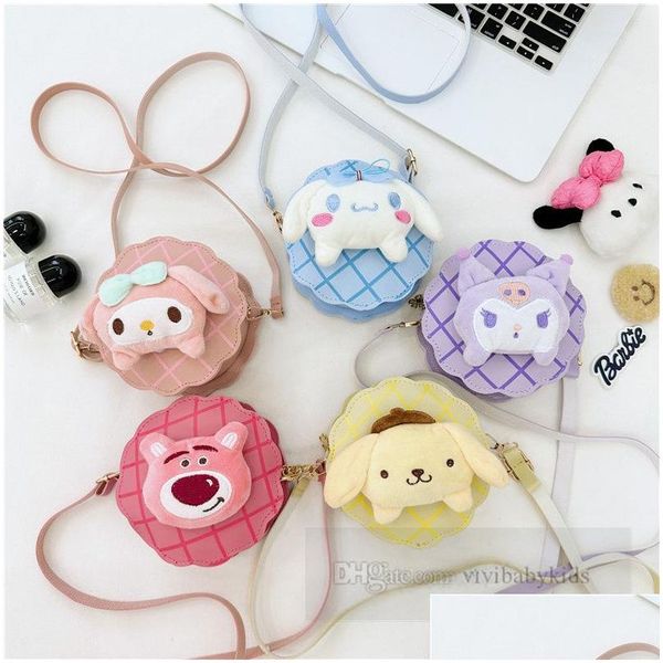 Borse per bambini Stereo Cartoon Doll Applique Ragazze Circar Single Shoder Borse per bambini Borsa a tracolla in pelle Pu Z6872 Consegna di goccia Bab Dh4Vv